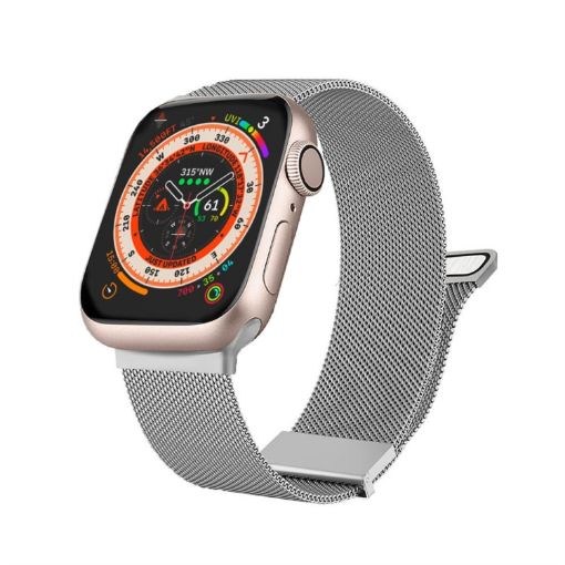Apple Watch SE 40mm Silver Milan Double Magnetic Steel Mesh Band - 1