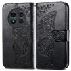 Ulefone Note 15 Black Leather Case - Butterfly Love Flower Embossed - 2