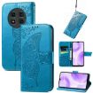 Ulefone Note 15 Blue Leather Case - Butterfly Love Flower Embossed Design - 1