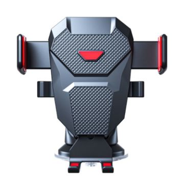Red Auto Locking Car Phone Mount - D25+105+K5 Telescopic Suction Cup Holder - 1