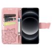 Xiaomi 14 Ultra Rose Gold Embossed Leather Phone Case - Butterfly Love - 3