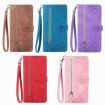 Xiaomi 14 Ultra Brown Embossed Flower Zipper Leather Phone Case - 7