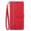 Xiaomi 14 Ultra Red Embossed Flower Zipper Leather Phone Case - 2