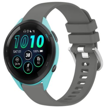 Garmin Forerunner 265S Gray Silicone Watch Band with Silver Buckle - 1