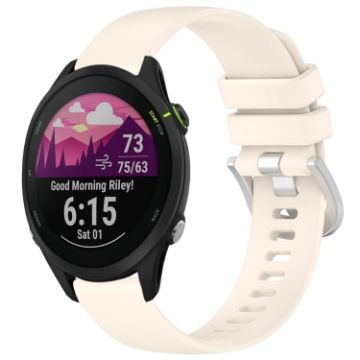Garmin Forerunner 255S Music/255S Silicone Watch Band Silver Buckle - 1