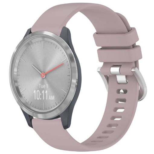 Garmin Vivomove 3S Purple Silicone Watch Band with Silver Buckle - 1