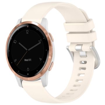 Garmin Vivoactive 4S Silicone Watch Band - Silver Buckle (Stralight) - 1