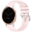 Garmin Vivoactive 4S Pink Silicone Watch Band with Silver Buckle - 1
