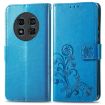 Ulefone Note 15 Blue Leather Phone Case with Four-leaf Clasp Embossed Buckle - 2