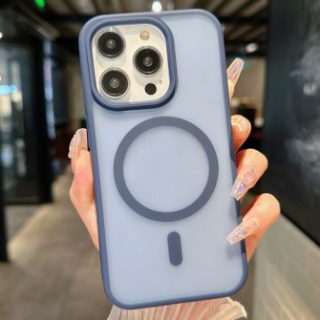 iPhone 13 Pro Max Blue Transparent TPU Hybrid PC Magsafe Case - 1