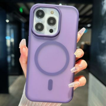 iPhone 15 Pro Max Purple Transparent TPU Hybrid PC Magsafe Case - 1