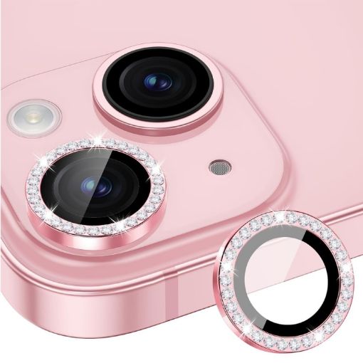 iPhone 15/15 Plus ENKAY AR Anti-reflection Pink Camera Lens Glass Film - 1