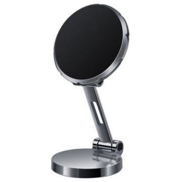 G158 Gray 360 Rotating Metal Phone Stand Magnetic Car Mount - 1