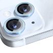 iPhone 15/15 Plus Camera Lens Protector Tempered Glass Metal Ring Blue - 2