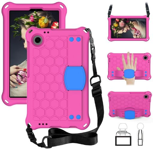 Blackview Tab 60 8.7" 2023 Tablet Case with Strap - RoseRed+Blue - 1
