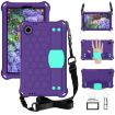 Alcatel Joy Tab2/3T 8.0 Honeycomb EVA Hybrid Tablet Case Strap Purple Aqua - 1
