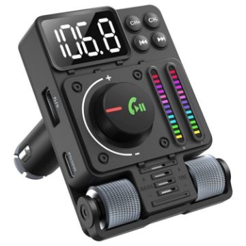 MT01 Car FM Transmitter Bluetooth Adapter MP3 Player Type-C USB Charger - 1