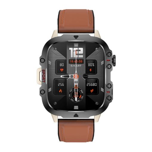 QX11 1.96" Color Screen Smart Watch with Leather Strap, Bluetooth Call - 1