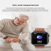 G18 1.83" Smart Watch Leather Strap, Blood Sugar/Uric Acid Support (Brown) - 5