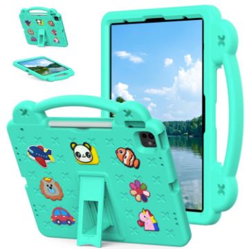 iPad Pro 13 2024 Mint Green EVA Shockproof Kids Case with Handle - 1