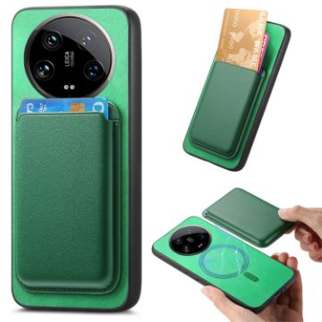 Xiaomi 14 Ultra Retro Magsafe Card Bag PU Phone Case - Green - 1
