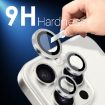 iPhone 15/14 Plus Camera Lens Protector 6pcs Set - Silver Metal Ring - 3