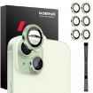 iPhone 15/14 Plus Camera Lens Protector 6pcs Set - Green Metal Ring - 1