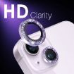 iPhone 15/14 Plus Camera Lens Protector Set - Glitter Metal Ring (Purple) - 5