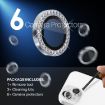 iPhone 15/14 Plus Camera Lens Protector Set - 6Pcs Silver Diamond Ring - 2