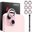 iPhone 15/14 Plus Camera Lens Protector Set - 6Pcs Pink Diamond Metal Ring - 1