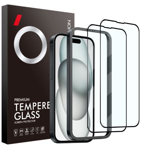 iPhone 15 NORTHJO 2pcs Tempered Glass Film with Installation Frame - 1