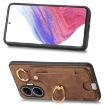 Redmi Turbo 4 Pro Retro Skin-feel Phone Case with Ring Card Bag Brown - 4