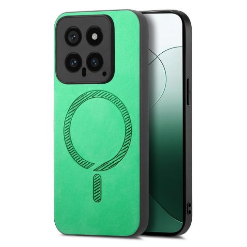 Xiaomi 13T/13T Pro Green Retro Magsafe PU Back Cover Case - 1