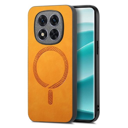 Xiaomi Redmi Note 14 5G Yellow Retro Magsafe PU Back Cover Case - 1
