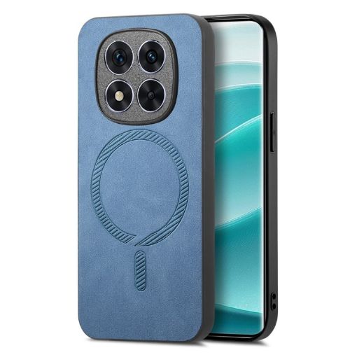 Xiaomi Redmi Note 14 5G Blue Retro Magsafe PU Back Cover Case - 1