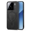 Xiaomi 15 Black Retro Magsafe PU Back Cover Phone Case - 1