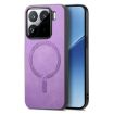 Xiaomi 15 Pro Purple Retro Magsafe PU Back Cover Phone Case - 1