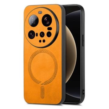 Xiaomi 15 Ultra Yellow Retro Magsafe PU Back Cover Phone Case - 1