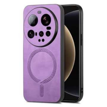 Xiaomi 15 Ultra Purple Retro Magsafe PU Back Cover Phone Case - 1
