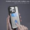 iPhone 15 Card Holder Case - White Acrylic Hybrid TPU Cover - 3
