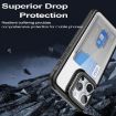 iPhone 15 Card Holder Case - Black Acrylic Hybrid TPU Cover - 4