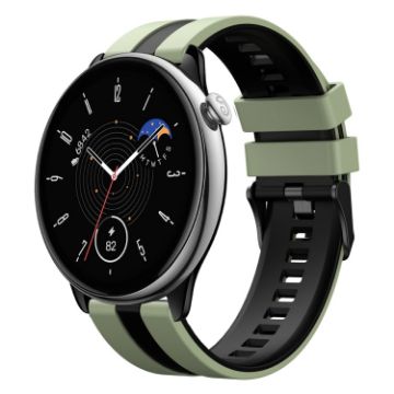 Amazfit GTR Mini 20mm Two-Color Sports Silicone Band Light Green+Black - 1