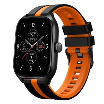 Amazfit GTS 4 20mm Black+Orange Two-Color Sports Silicone Band - 1