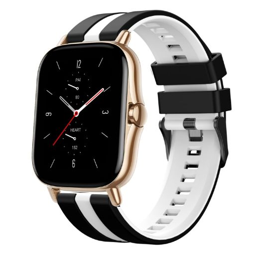 Amazfit GTS 2 20mm Black+White Two-Color Sports Silicone Watch Band - 1