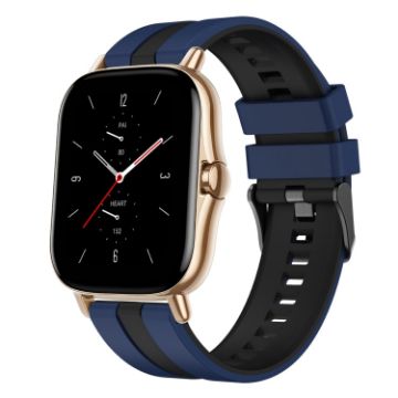 Amazfit GTS 2 20mm Blue+Black Two-Color Sports Silicone Watch Band - 1