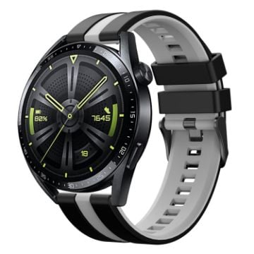 Amazfit Bip 5 22mm Black+Grey Two-Color Sports Silicone Watch Band - 1