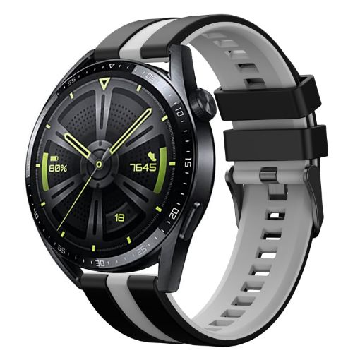 Amazfit Bip 5 22mm Black+Grey Two-Color Sports Silicone Watch Band - 1