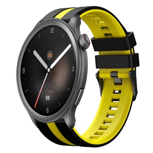 Amazfit Balance 22mm Black+Yellow Sports Silicone Watch Band - 1