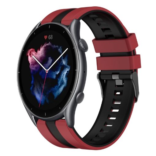 Amazfit GTR 3 Pro 22mm Red+Black Two-Color Sports Silicone Band - 1