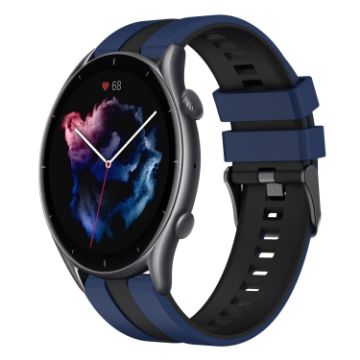 Amazfit GTR 3 Pro 22mm Blue+Black Two-Color Sports Silicone Band - 1